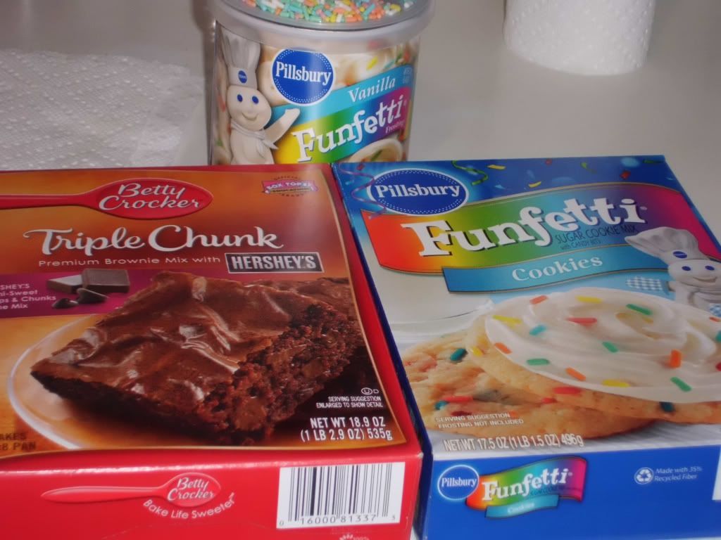 I decided to make my fave treats: triple chocolate chunk and anything funfetti!