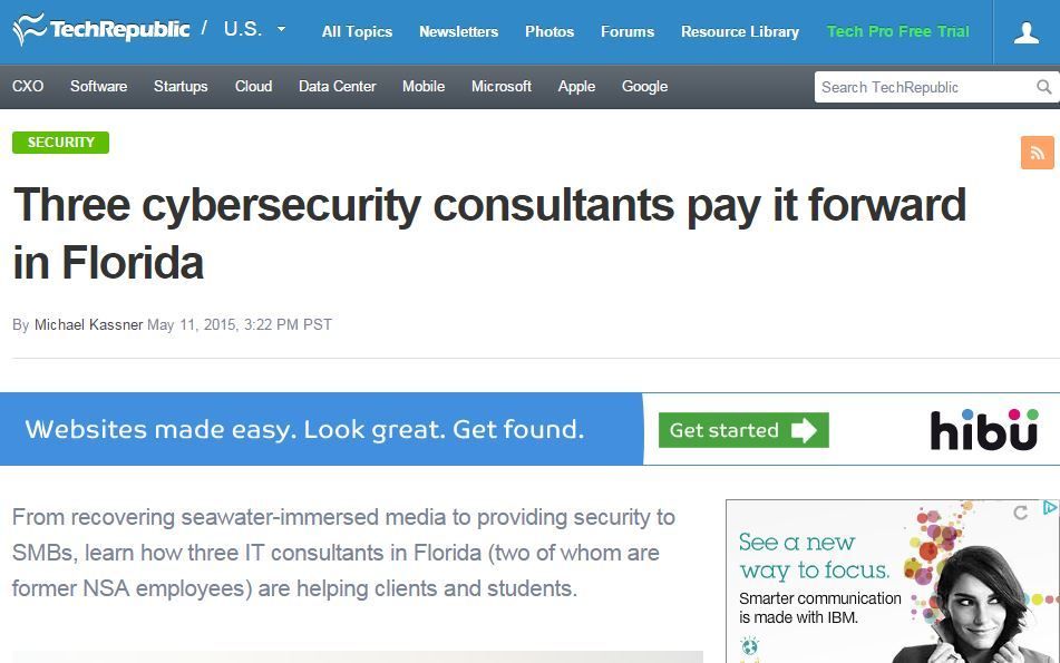Three cybersecurity consultants pay it forward in Florida