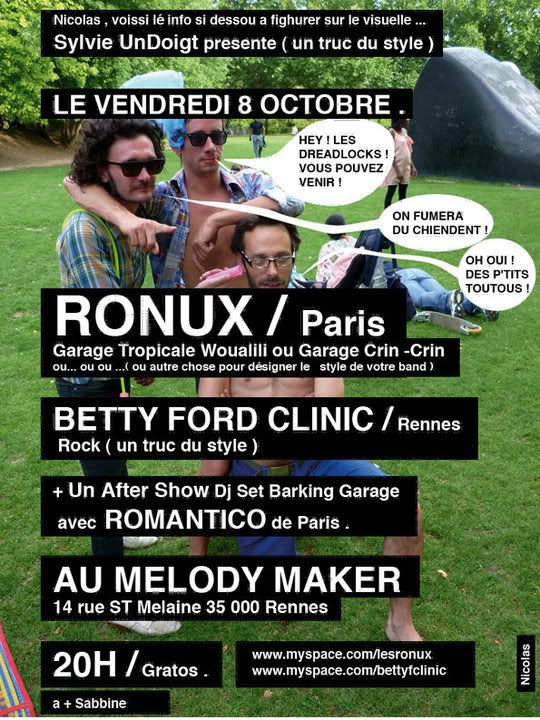 CONCERT 8 OCT @ RENNES MELODY MAKER