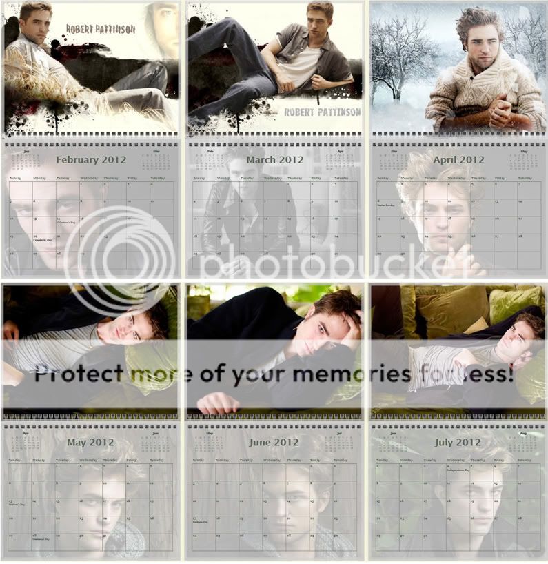 Robert Pattinson 12 Months Wall Calendar Year 2012