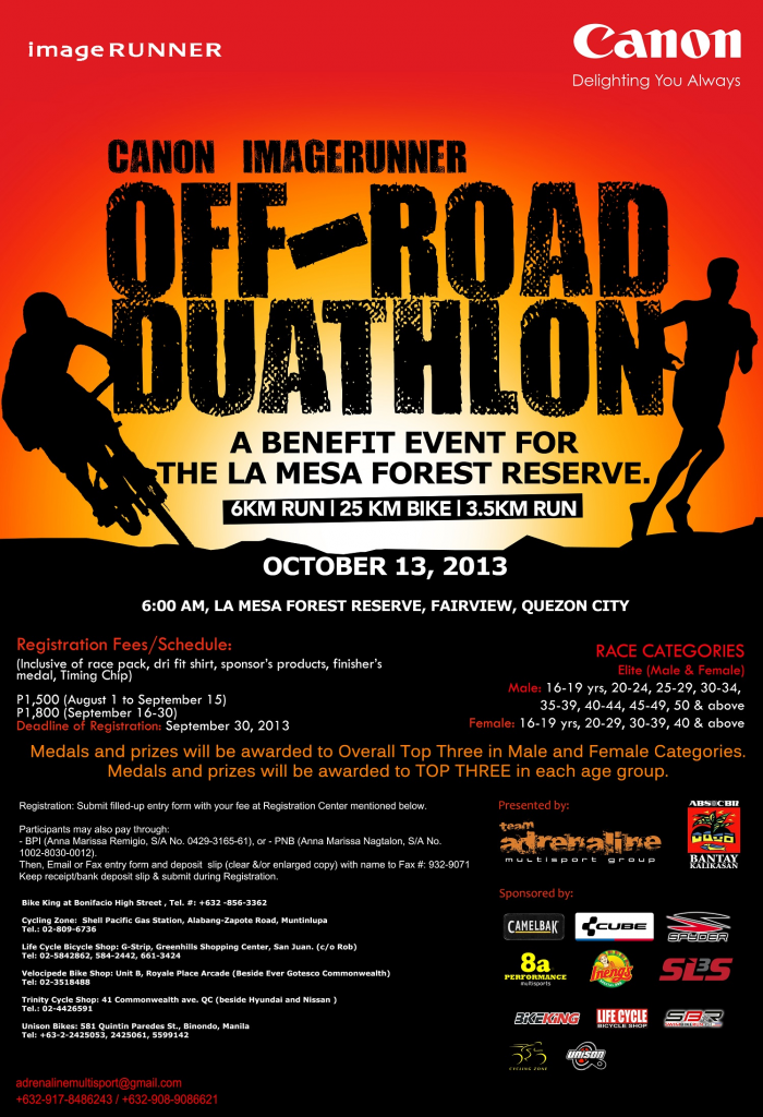 Canon Image Runner OffRoad Duathlon Race Info Registration