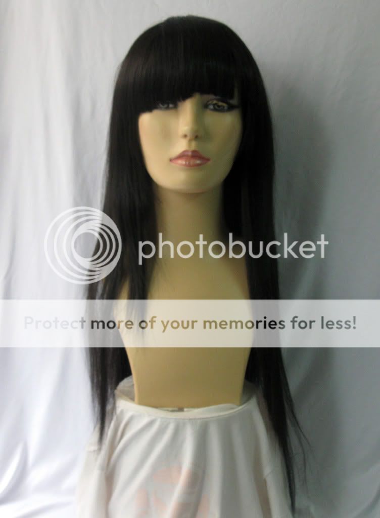   new LONG Black Hand Made Straight hair Cosplay Wig Cosplay SP17  