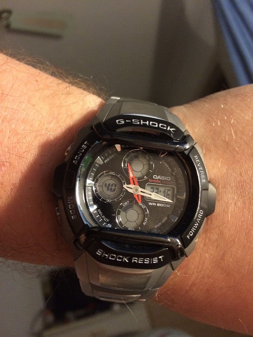 g shock with a suit
