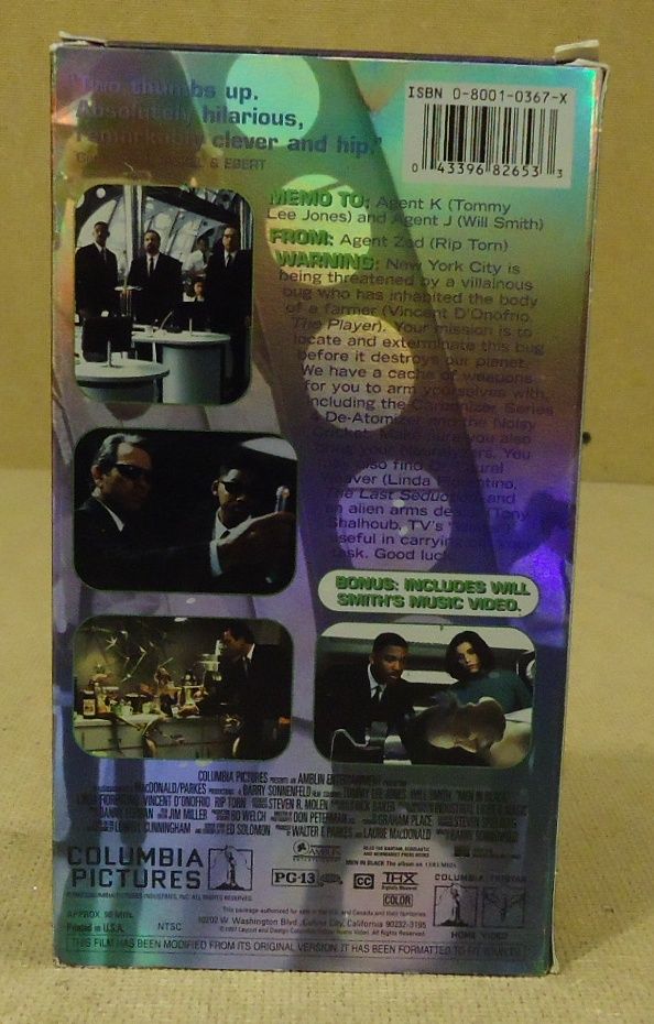 Amblin Entertainment Men In Black VHS Movie * Plastic Paper 43396826533 ...