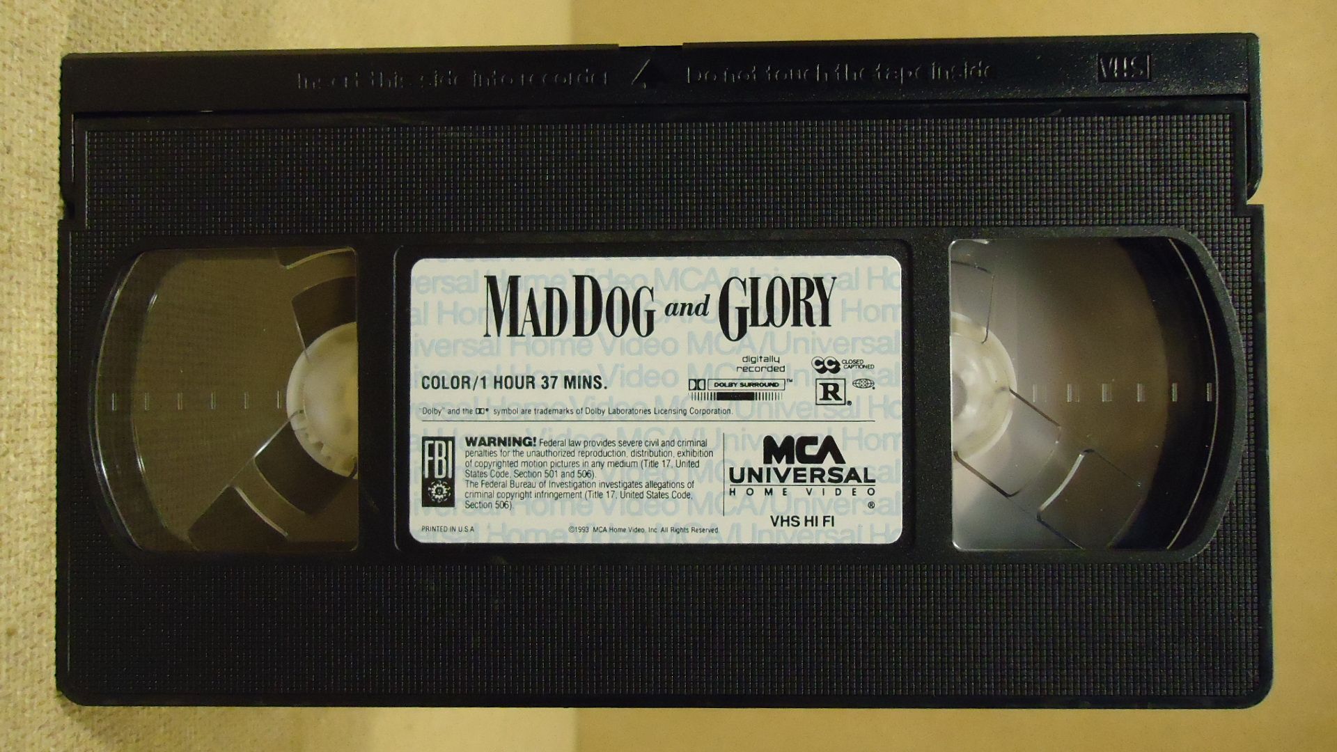 MCA Universal Mad Dog and Glory VHS Movie * Plastic * 096898127837 on ...