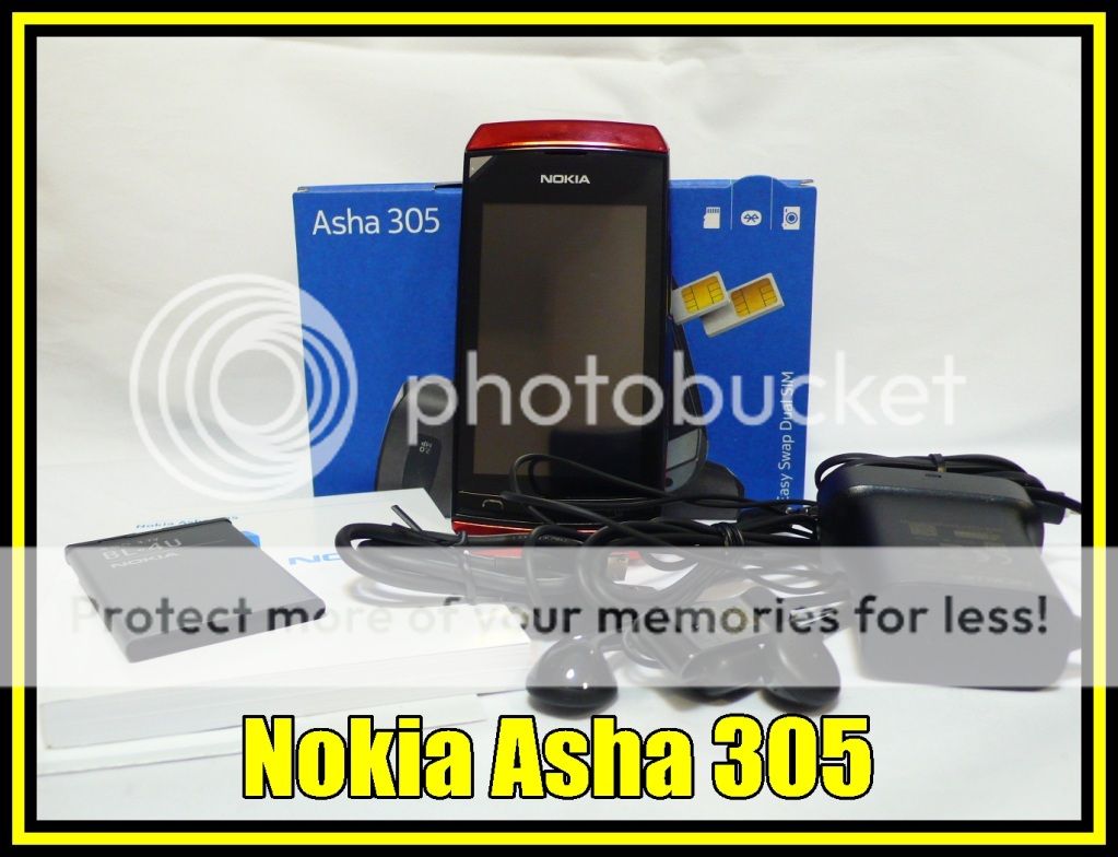 Nokia Brand Asha 305 Dual Sim 2G Touch Screen Cellular Mobile Phone Red New