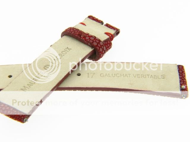   Lacroix 17mm Red Genuine Stingray Leather Watch Band Strap  