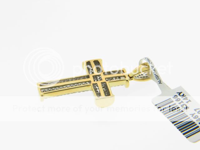 14k White Gold 1.20ct Diamond Cross Unisex Pendant #42646Y  